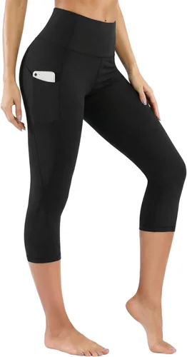 Miniatura 18 de PHISOCKAT Pantalones de yoga de cintura alta para mujer con bolsillos, leggings para mujer con control de abdomen, leggings de entrenamiento