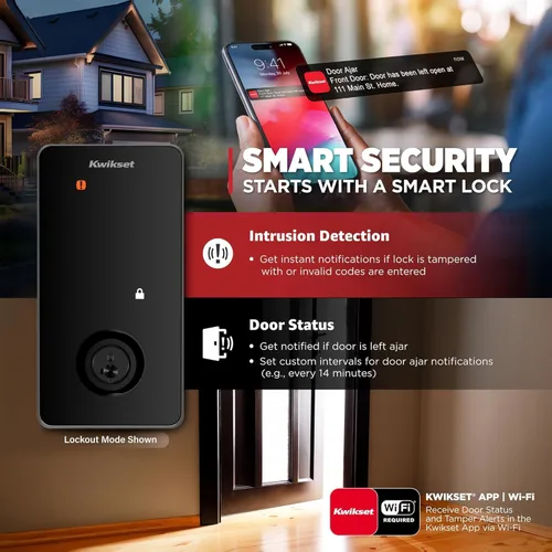 Miniatura 7 de Kwikset Halo Select - Cerradura inteligente de entrada sin llave para puerta con Wi-Fi y Matter habilitada, cerrojo de puerta sin necesidad