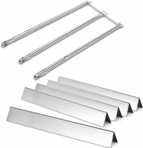 Miniatura 14 de QuliMetal 44.5 cm SUS304 Barras Aromatizadoras y Deflectores de Calor para Parrillas Weber Genesis 300 Series, Compatibles con Genesis E310 E320
