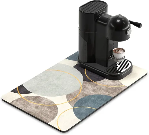 Miniatura 26 de Rnivvi Tapete de secado de platos para encimera de cocina, 16 x 18 pulgadas, bonita almohadilla de secado absorbente resistente al calor con goma