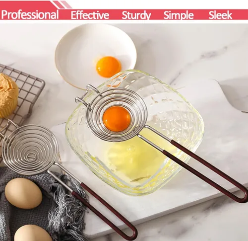 Miniatura 6 de Separador de huevos, yema de huevo, separador blanco, acero inoxidable, filtro de tamizado de yema de huevo, herramienta de cocina