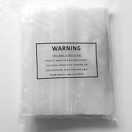 Bolsas de poliéster transparentes resellables con advertencia de asfixia, 6 x 9, 0.07 pulgadas. Paquete de 100, 500 o 1000 bolsas