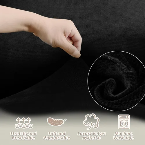 Miniatura 115 de Arfntevss Fundas de sofá seccional reclinable de terciopelo, Funda de sofá seccional de esquina para sofá reclinable, Funda elástica suave
