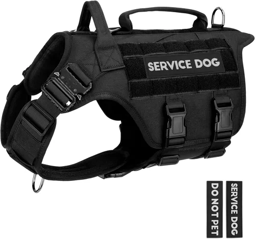 Miniatura 12 de Arnés táctico para perros - PETNANNY Chaleco para perro de servicio para perros grandes Cobertura corporal completa en arnés para perros de Rosa