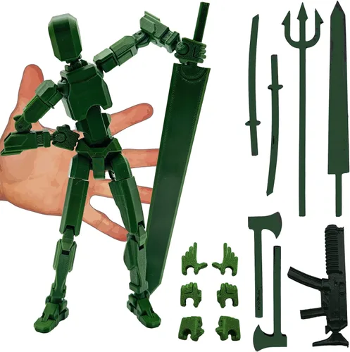 Figura de acción Dummy20 impresa en 3D de 8.1 pulgadas, juguete mecánico movible de cuerpo completo, múltiples accesorios, decoración de escritorio