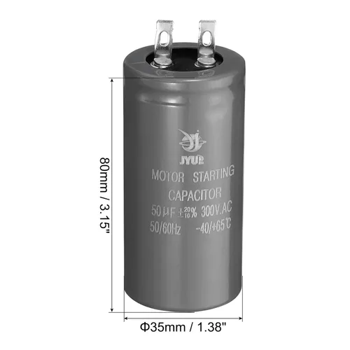 Miniatura 2 de PATIKIL Condensador de arranque del motor, 2 unidades 50uf 300V 50/60Hz CD60 condensador de arranque para aire acondicionado, motor eléctrico