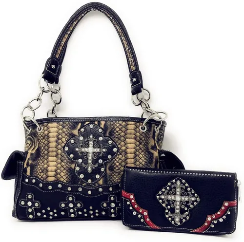 Texas West Bolso cruzado para mujer con cartera a juego, varios colores