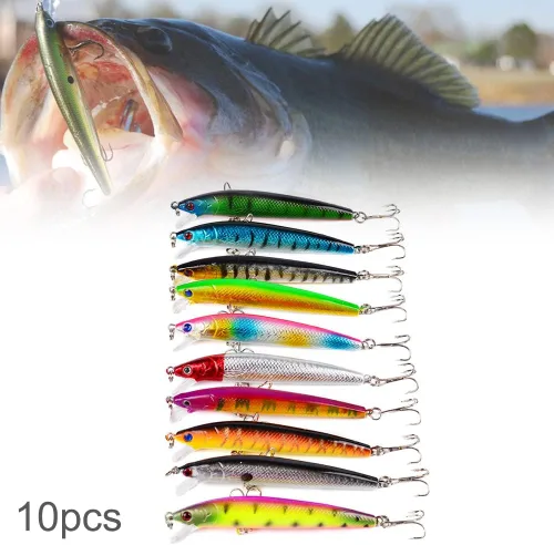 Miniatura 3 de 10 señuelos de pesca Minnow Crankbaits, cebos duros de pesca, señuelos Minnow señuelos Topwater señuelos cebos