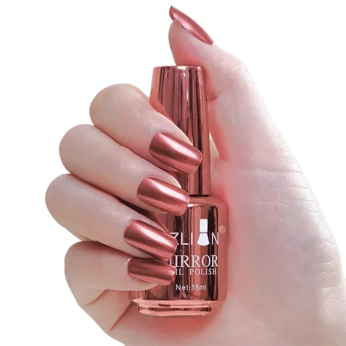Miniatura 15 de KYDA Esmalte de uñas de espejo plateado de 0.6 fl oz, esmalte de espejo brillante brillante para arte de uñas, arte de uñas de efecto metálico