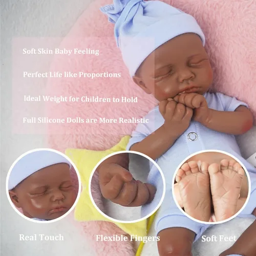 Miniatura 3 de Muñecas de Bebé Reborn de Silicona Completa de 12 pulgadas, Muñecas de Recién Nacido Realistas 1:1 Sin Vinilo Muñecas Reborn de Niño Realistas