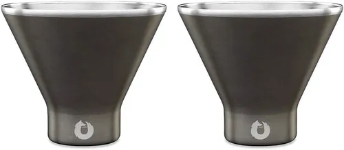 Miniatura 8 de SNOWFOX Juego de 2 vasos de Martini de acero inoxidable con aislamiento al vacío de alta calidad, Martinis Stay Icy Cold, copas de cóctel sin tallo