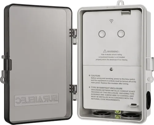 Suraielec Temporizador de piscina WiFi dual, interruptores individuales de 120/277V, 40 amperios, temporizador inteligente resistente de 1HP/2HP,