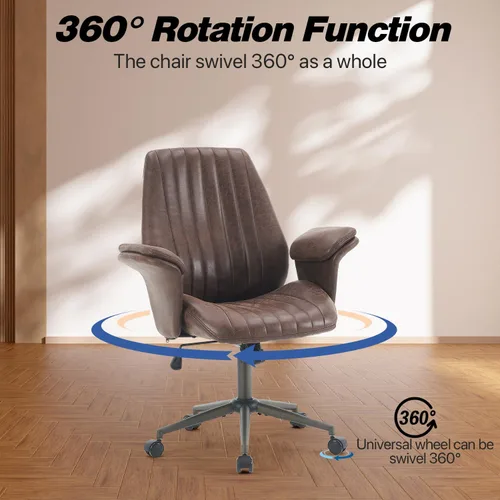 Miniatura 5 de Silla de escritorio para oficina en casa, ruedas suaves, ergonómica, con soporte lumbar, altura ajustable, giratoria, reposabrazos ejecutivo