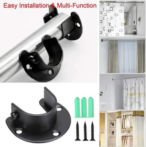 Miniatura 6 de OwnMy Paquete de 6 soportes para barra de armario, soporte de barra de cortina de 1-1/4 pulgadas de diámetro, acero inoxidable en forma de U