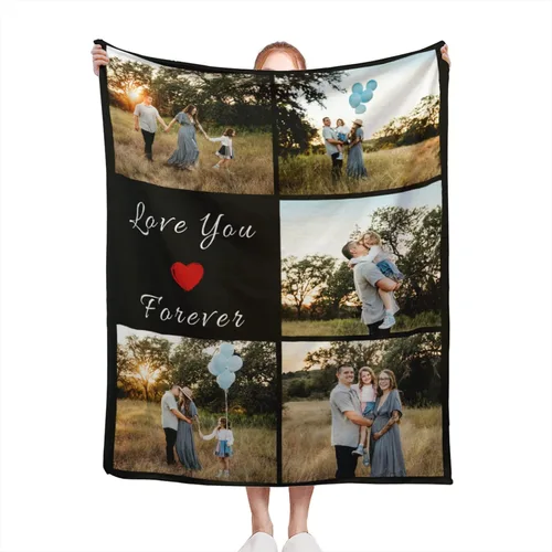 Miniatura 10 de Manta personalizada con texto de fotos, manta personalizada con mis propias fotos, manta conmemorativa personalizada para madres para mamá, papá