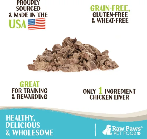 Miniatura 2 de Raw Paws Golosinas liofilizadas de hígado de pollo para perros y gatos, 4 onzas, fabricadas en Estados Unidos, golosinas para el hígado para perros