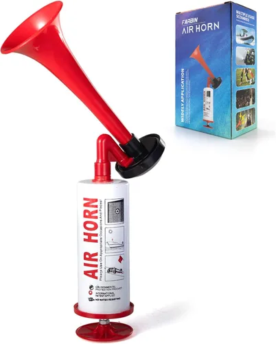 FARBIN - Bocina de aire de bomba marina y deportiva, bocina de barco de señal de mano de sonido fuerte, alarma de bocina de seguridad personal, para