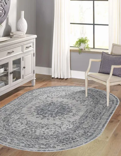 Miniatura 26 de Unique Loom Colección Aberdeen - Alfombra Derbyshire (2' 2" x 3' 1" Rectángulo, Azul Claro/Gris)