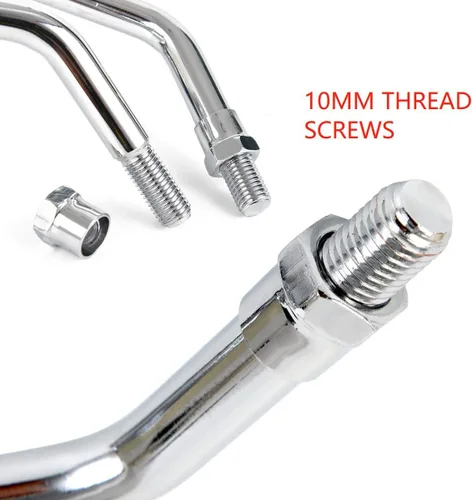 Miniatura 5 de Perno cromado de motocicleta universal para manillar retrovisor, espejos laterales para Harley Kawasaki Suzuki Aprilia Street Bike Cruiser Scooter