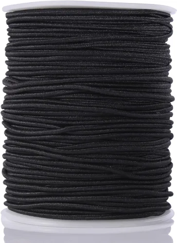 Miniatura 13 de KONMAY 3 rollos de cuerda elástica de goma de 1.5mm, 91 yardas de cuerdas elásticas mixtas para pulseras, collares, joyería y manualidades Mixto