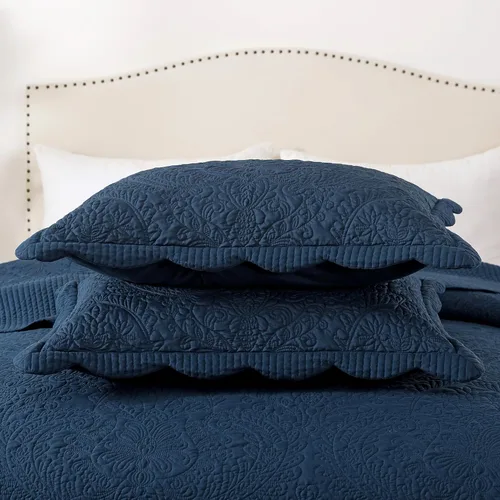 Miniatura 318 de HoneiLife - Juego de colcha de tamaño Queen, juego de ropa de cama de pana bordada de 3 piezas, colcha de lujo, ligera, cálida, para todas las Pana