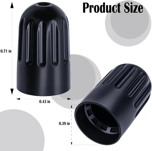 Miniatura 3 de 30 piezas de tapas de vástago de válvula de neumático TPMS, tapas de vástago de válvula de rueda de plástico negro para TR20008 TPMS, tapas