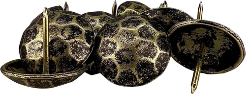 Paquete de 50 unidades - Clavos de hierro - Uñas decorativas de 1 pulgada - Tachuelas para tapicería - Acento antiguo - Clavos - para mejoras del