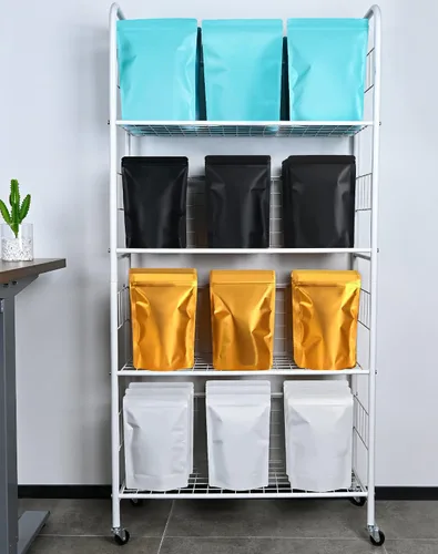 Miniatura 6 de FireKylin Paquete de 100 bolsas resellables con pie, bolsas a prueba de olores con cierre de cremallera de aluminio para embalaje