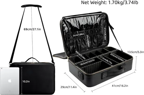 Miniatura 2 de Estuche de maquillaje de viaje JOURMON, Negro, L