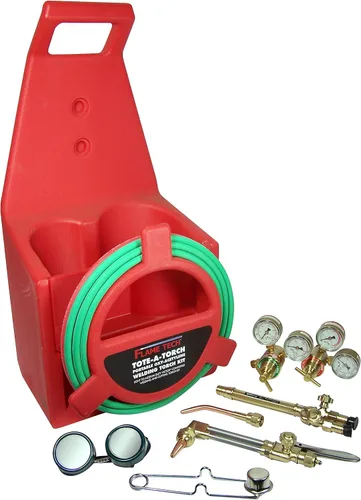 Flame Tech Kit de antorcha portátil, compatible con productos Victor, kit de antorcha de oxiacetileno con reguladores de oxígeno y acetileno