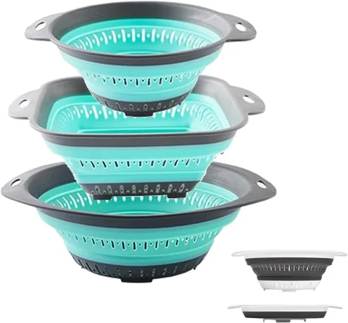 Miniatura 14 de Colador y colador plegable, coladores de silicona y coladores de alimentos, para verduras y frutas, esenciales de cocina