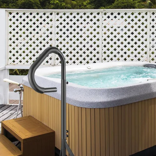 Miniatura 8 de VEVOR Pasamanos para Bañera de Hidromasaje, Pasamanos Lateral para Spa Giratorio 360° con Altura Ajustable de 48"-63", Barandilla de Aluminio