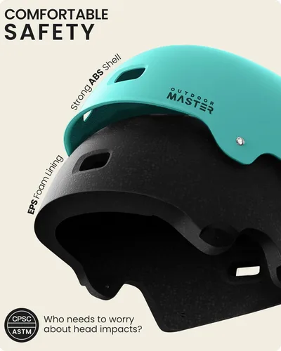 Miniatura 2 de OutdoorMaster - Casco de patineta y ciclismo, dos forros extraíbles, ventilación, para varios deportes, scooter, patinaje en línea, patinaje
