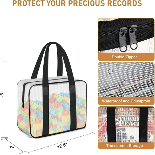 Miniatura 4 de 6 bolsas grandes de almacenamiento de juguetes, bolsas organizadoras de juguetes plegables transparentes con cremallera, bolsas organizadoras
