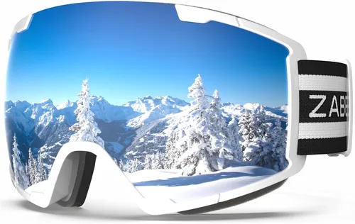 Miniatura 9 de Gafas de esquí OTG para usar sobre lentes, gafas de nieve y snowboard, para adultos, hombres, mujeres y jóvenes, antiempañamiento, 100% protección