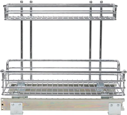 Miniatura 11 de Household Essentials Glidez Organizador de almacenamiento extraíble/deslizante multiusos de acero cromado para debajo del fregadero o del gabinete