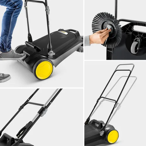 Miniatura 7 de Kärcher Walk Behind Outdoor Push Sweeper S 4 Twin Go!Más para talleres, aceras, entradas o garajes con agarrador de desechos de 5.25 galones, ancho