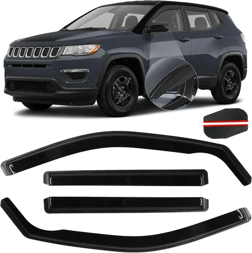 Miniatura 31 de Protectores de lluvia in Channel para Jeep Grand Cherokee L 2021, 2022, 2023, 2024, 2025 2026, deflectores de viento laterales duraderos, viseras