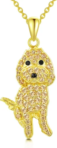 Miniatura 7 de Collares con colgante de perro de plata de ley S925 – 24 razas corgi/husky/labrador/pastor para mujer