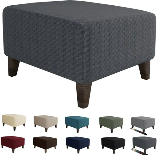 Miniatura 14 de MAXIJIN Fundas para otomano de jacquard, fundas protectoras para taburete plegable, protector de muebles, funda suave y gruesa rectangular