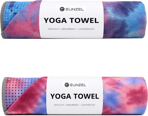Miniatura 19 de Toalla de yoga Eunzel, toalla para esterilla de yoga caliente con puntos de agarre absorbentes de sudor, antideslizante para yoga caliente, pilates