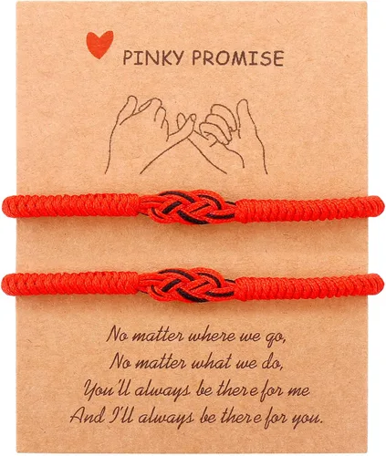 Pulseras tibetanas hechas a mano con cuerda roja para él y ella, pulsera de la amistad, pulsera de la amistad, hilo negro y rojo para protección,