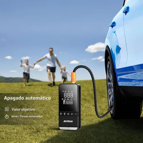Miniatura 4 de Inflador de neumáticos, compresor de aire portátil, bomba de aire inteligente inalámbrica de 150 PSI para neumáticos de automóvil, luz LED y apagado