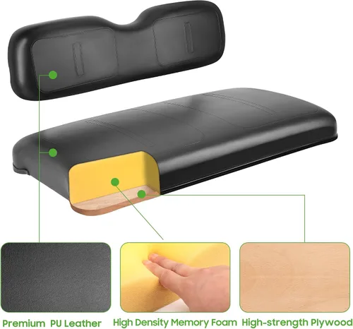Miniatura 4 de 10L0L Conjunto de Asiento Delantero para Carrito de Golf para EZGO TXT 1994-2013, Cojines de Fondo de Asiento de Estilo Fábrica y Kit de Reemplazo