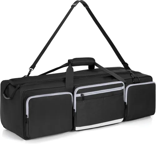IBVIVIC Bolsa para trípode, 30.7 pulgadas, funda de transporte de trípode resistente con divisor acolchado, bolsa de soporte de luz con doble