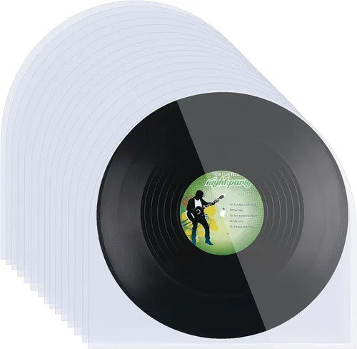 Zonon 100 Pieces LP Inner Sleeves 12 Inch Vinyl Record Sleeves Proper Protection Anti Static Round Bottom for Long Playing Collections