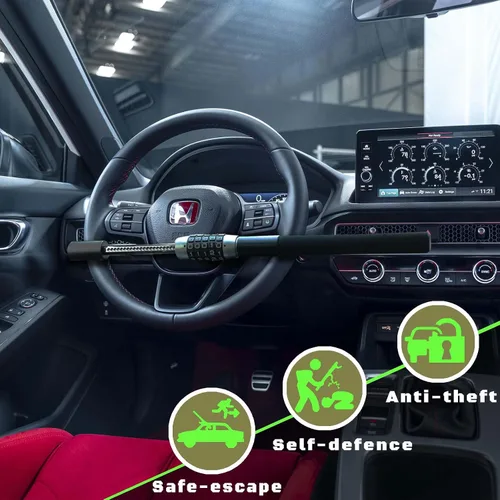 Miniatura 2 de Cerradura de volante, dispositivo antirrobo para automóvil, contraseña sin llave, barra de prevención de robo para automóvil, camiones, SUV