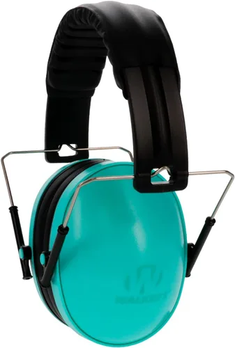 Miniatura 2 de WALKER'S Diadema acolchada plegable de perfil bajo para jóvenes y mujeres, orejeras de protección auditiva ajustable Kit combinado verde azulado