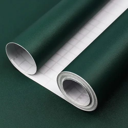 Papel Tapiz Verde Oscuro Despegar y Pegar, 15.7 X 78.7 pulgadas Papel Tapiz Apto para Inquilinos, Papel de Pared Extraíble de Vinilo PVC, Pegatina