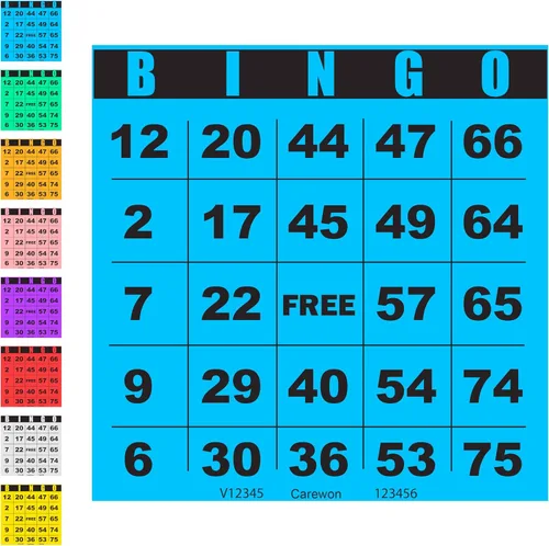 100 tarjetas de bingo, grandes de 4.5 x 4.5 pulgadas, azul (1 de 8 colores), hojas de bingo de papel, desechables o reutilizables para daubers o